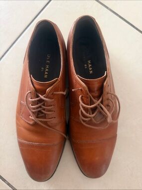 Cole Haan Tan/Brown Leather Lace-Up Oxfords